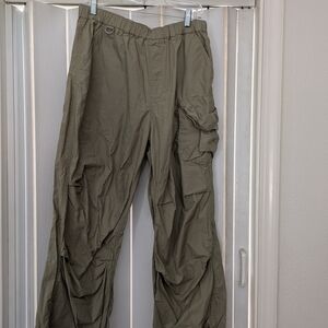 Men's Khaki Hiking Pants Light Weight Drawstring Waist - Ankle Multiple Pockets